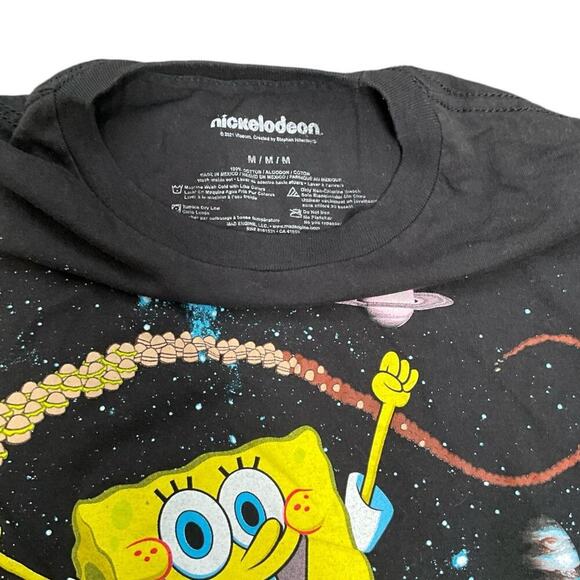 Nickelodeon Spnongebob Squarepants T-Shirt Medium Flying Burgers Black - Picture 2 of 5